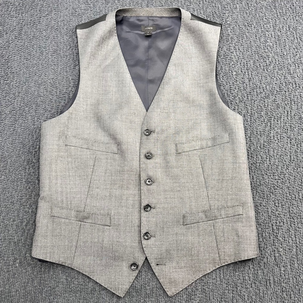 J.Crew Ludlow‎ Suit Vest Grey Herringbone Tollegno 1900 Italian Wool Waistcoat M